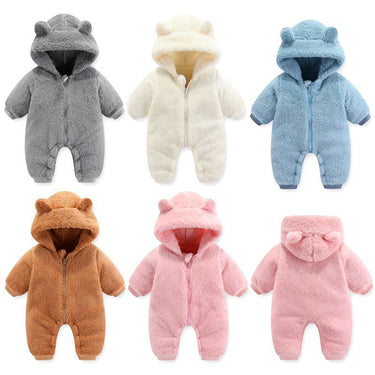 Coral Fleece Autumn And Winter Thin Bodysuit Newborn Thermal Zipper Onesie Baby Rompers Jumpsuit